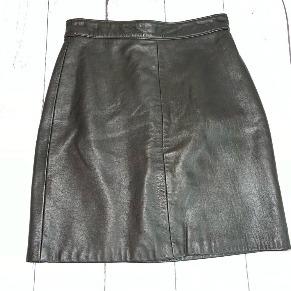 bebe brown authentic leather Y2K skirt